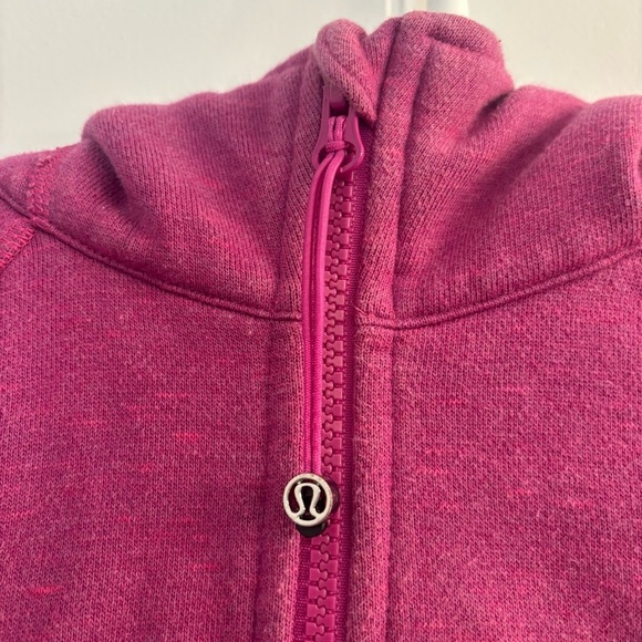 Lululemon Scuba Full Zip Hoodie Jacket Fuchsia Pink Size 6 Thumbholes - Picture 10 of 16